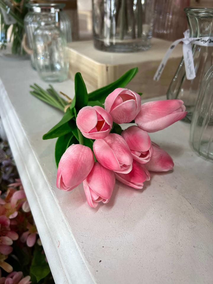 artificial pink tulips