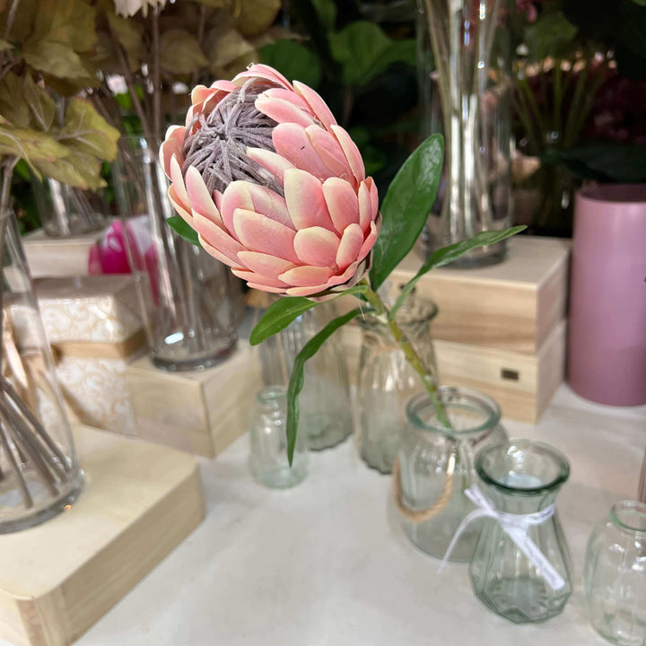 fake pink protea stem