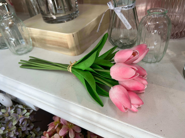 fake pink tulips