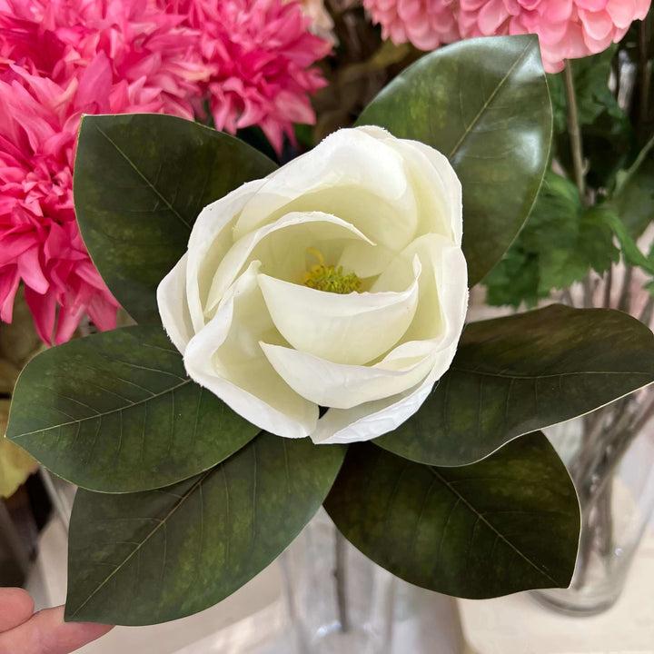 fake white magnolia flower